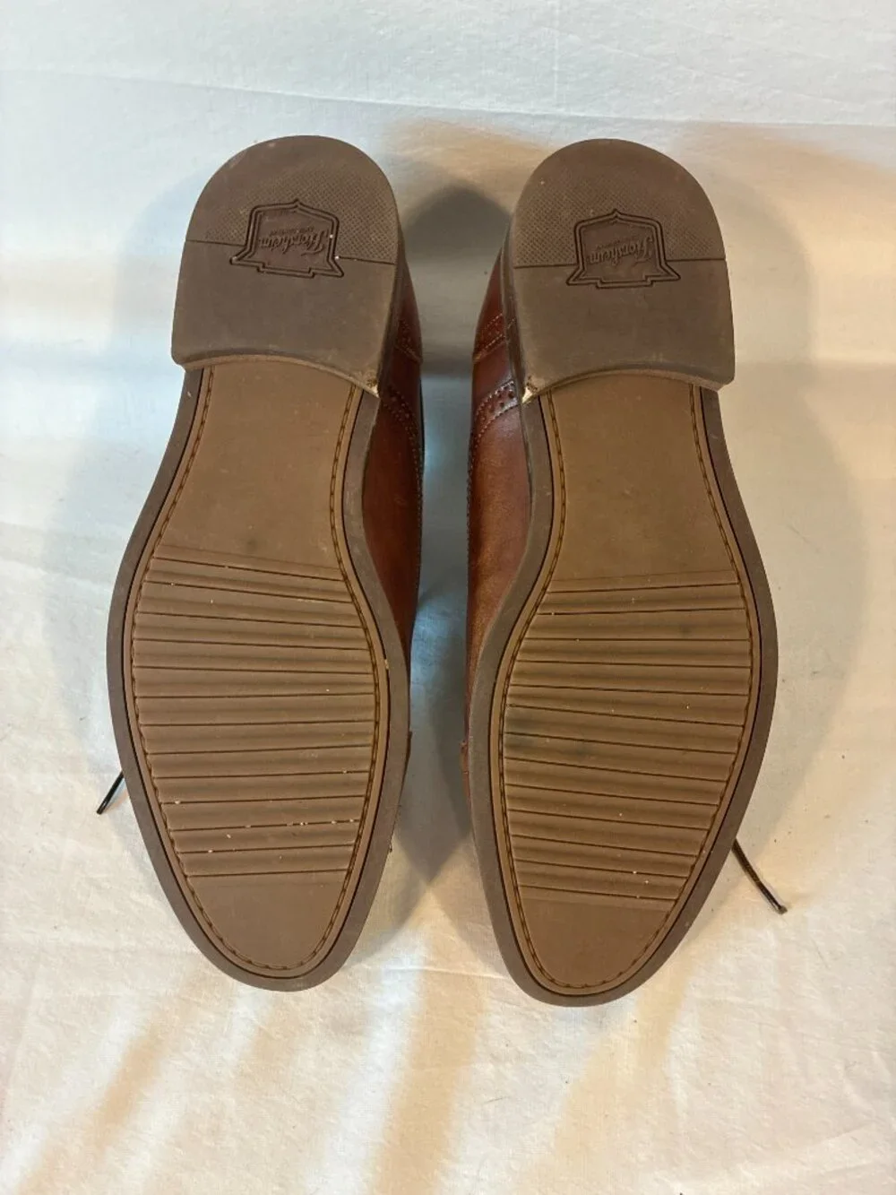 Florsheim Men's Cap Toe Brogue Oxford Shoes Cognac Leather Size 9W Nearly New